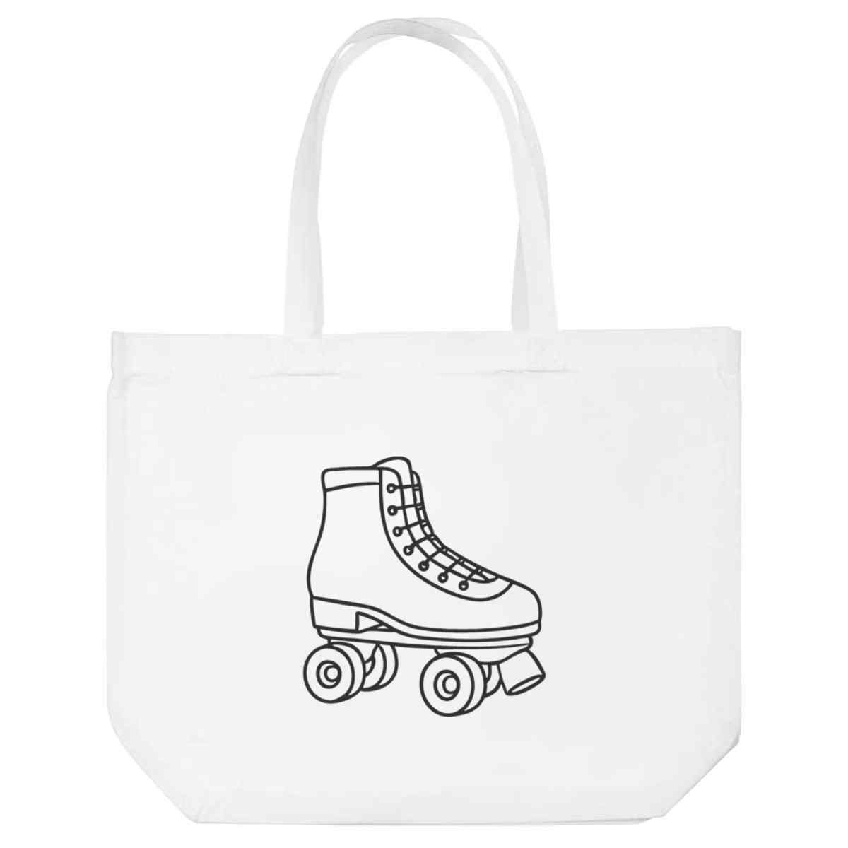 'Skate' Reusable Shopping Tote Bag - White - Reusable Shopper for Groceries, Books, Work, School and Travel (BG00083434)