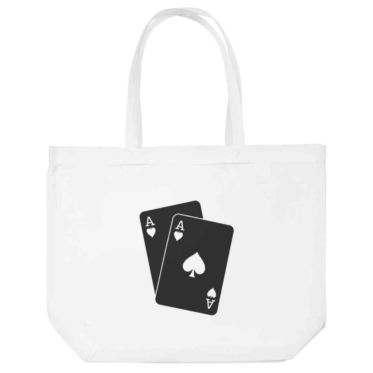 'Ace of Spades Cards' Reusable Shopping Tote Bag - White - Reusable Shopper for Groceries, Books, Work, School and Travel (BG00083541)
