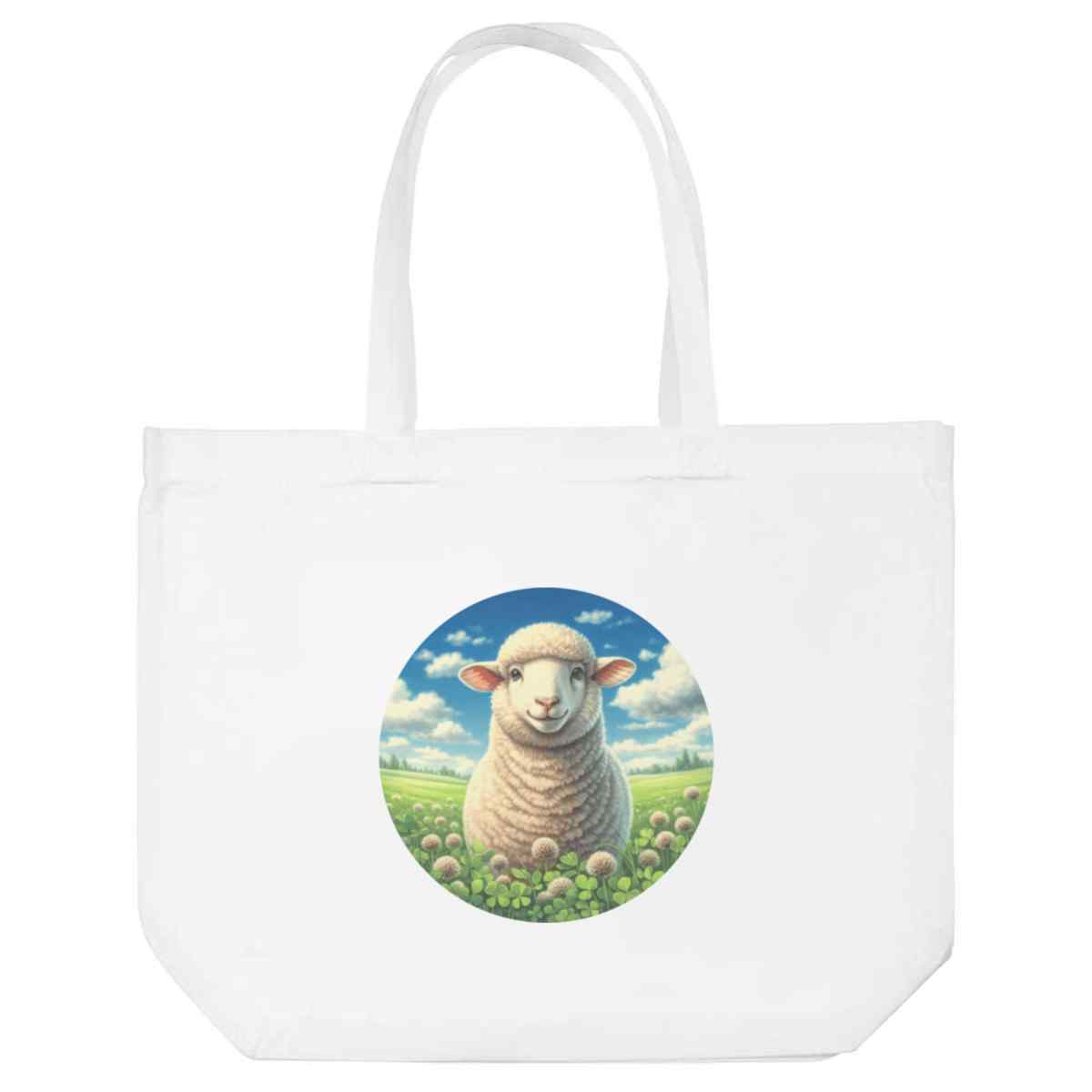 'Happy Lamb In Clover' Tote Shopping Bag For Life (BG00085243)