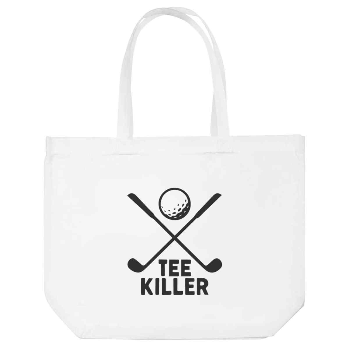 'Tee Killer' Reusable Shopping Tote Bag - White - Reusable Shopper for Groceries, Books, Work, School and Travel (BG00085474)