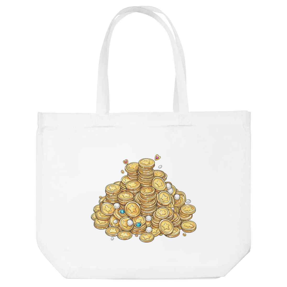'Gold Coins with Jewels and Pearls' Tote Shopping Bag For Life (BG00089668)