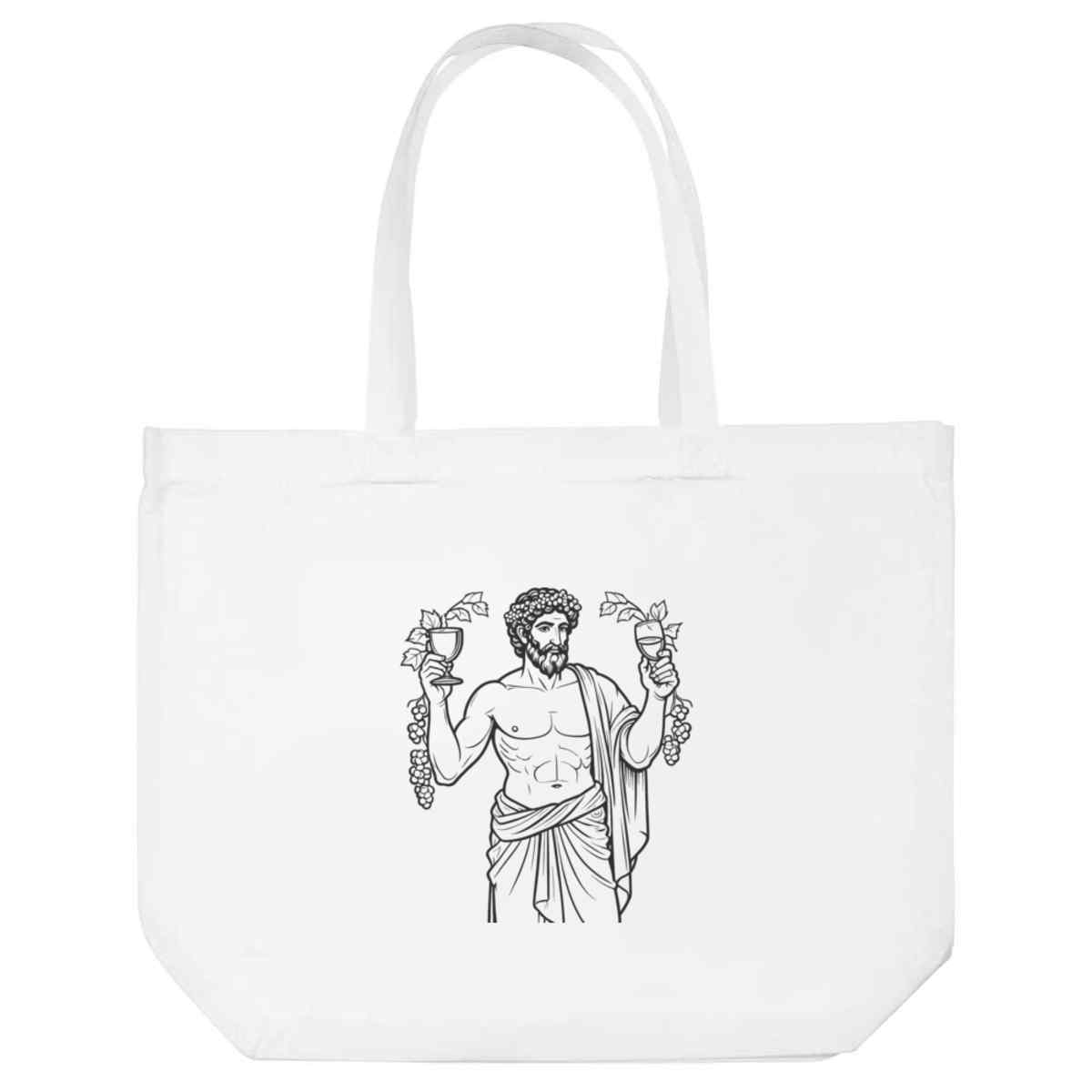 'Greek God Dionysus' Reusable Shopping Tote Bag - White - Reusable Shopper for Groceries, Books, Work, School and Travel (BG00090539)