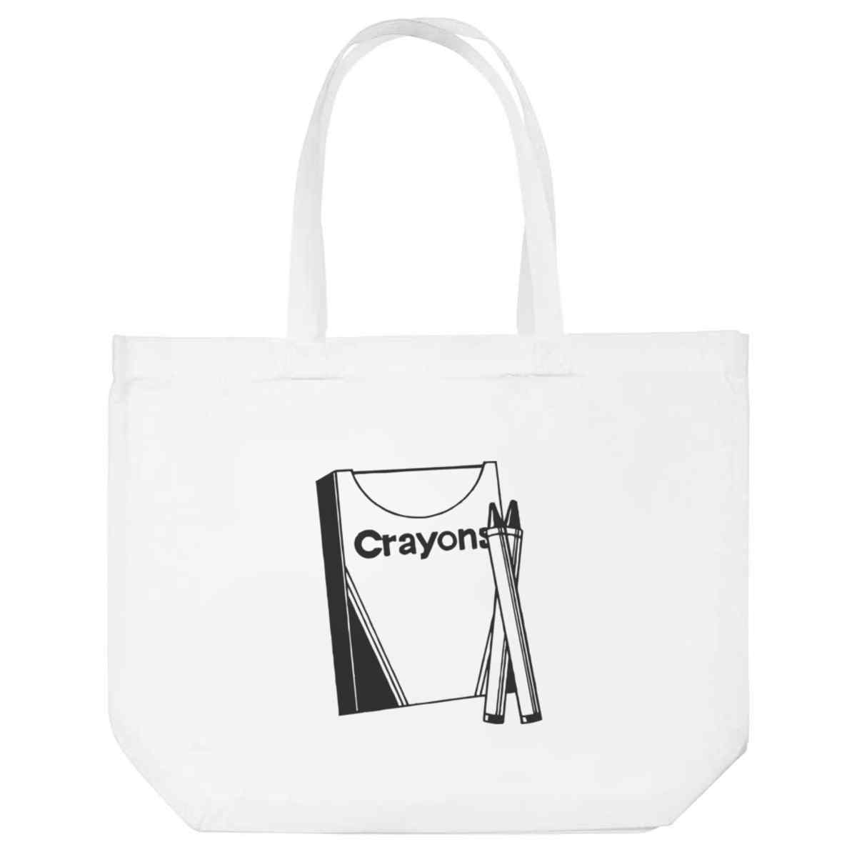 'Box Of Crayons' Reusable Shopping Tote Bag - White - Reusable Shopper for Groceries, Books, Work, School and Travel (BG00091035)