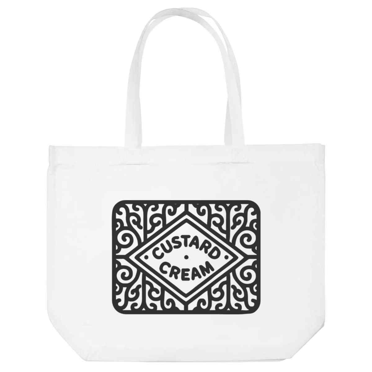 'Custard Cream Biscuit' Reusable Shopping Tote Bag - White - Reusable Shopper for Groceries, Books, Work, School and Travel (BG00091111)