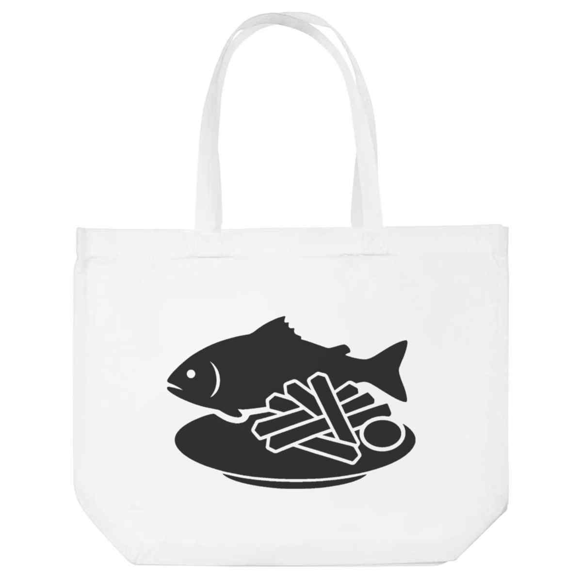 'Fish & Chips Silhouette' Tote Shopping Bag For Life (BG00091493)
