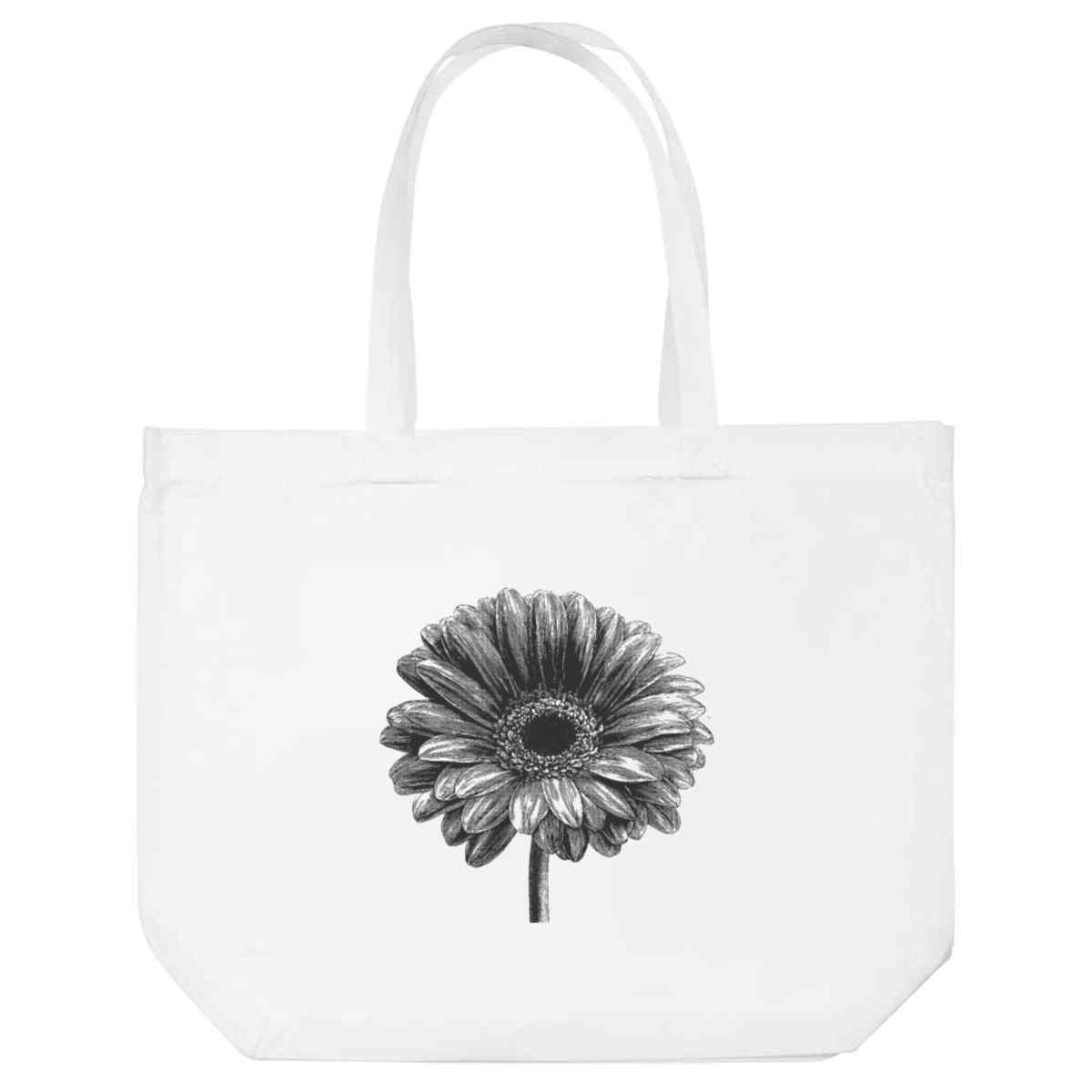 'Gerbera Daisy' Reusable Shopping Tote Bag - White - Reusable Shopper for Groceries, Books, Work, School and Travel (BG00091664)