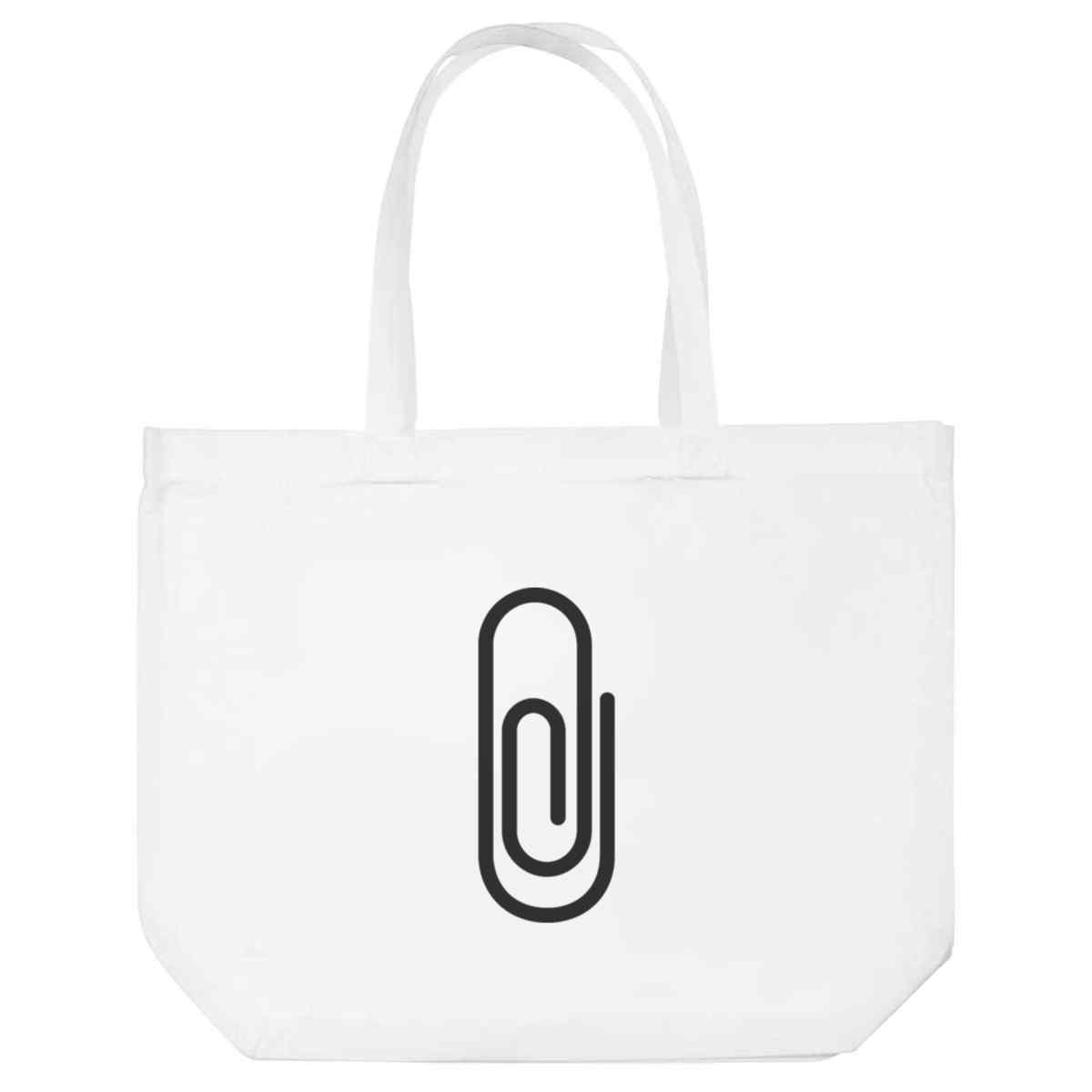 'Paper Clip Outline' Reusable Shopping Tote Bag - White - Reusable Shopper for Groceries, Books, Work, School and Travel (BG00092439)