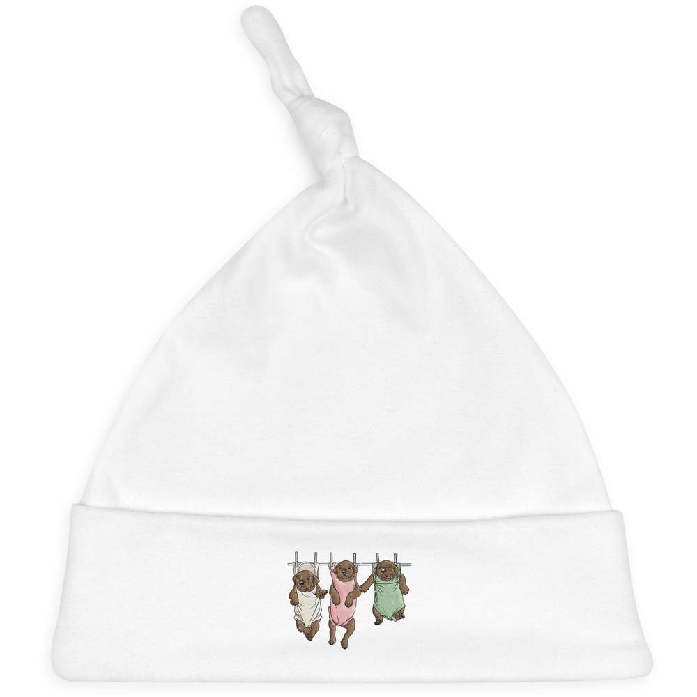 'Puppies On Washing Line' Baby Beanie Hat (BH00013761)