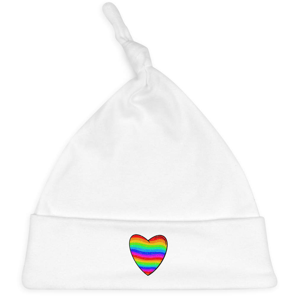 'Rainbow Heart' Baby Beanie Hat (BH00014338)