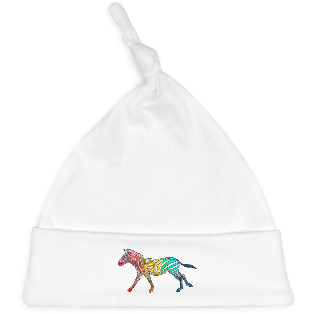 'Rainbow Zebra' Baby Beanie Hat (BH00016388)