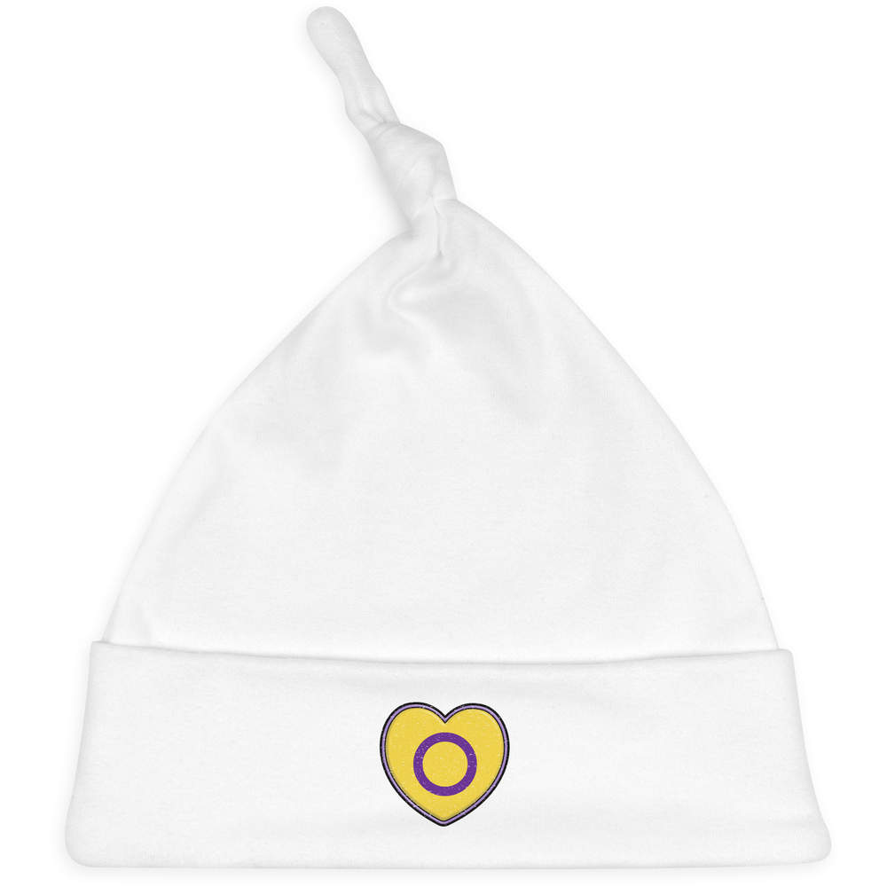 'Intersex Pride Flag Heart' Baby Beanie Hat (BH00021075)