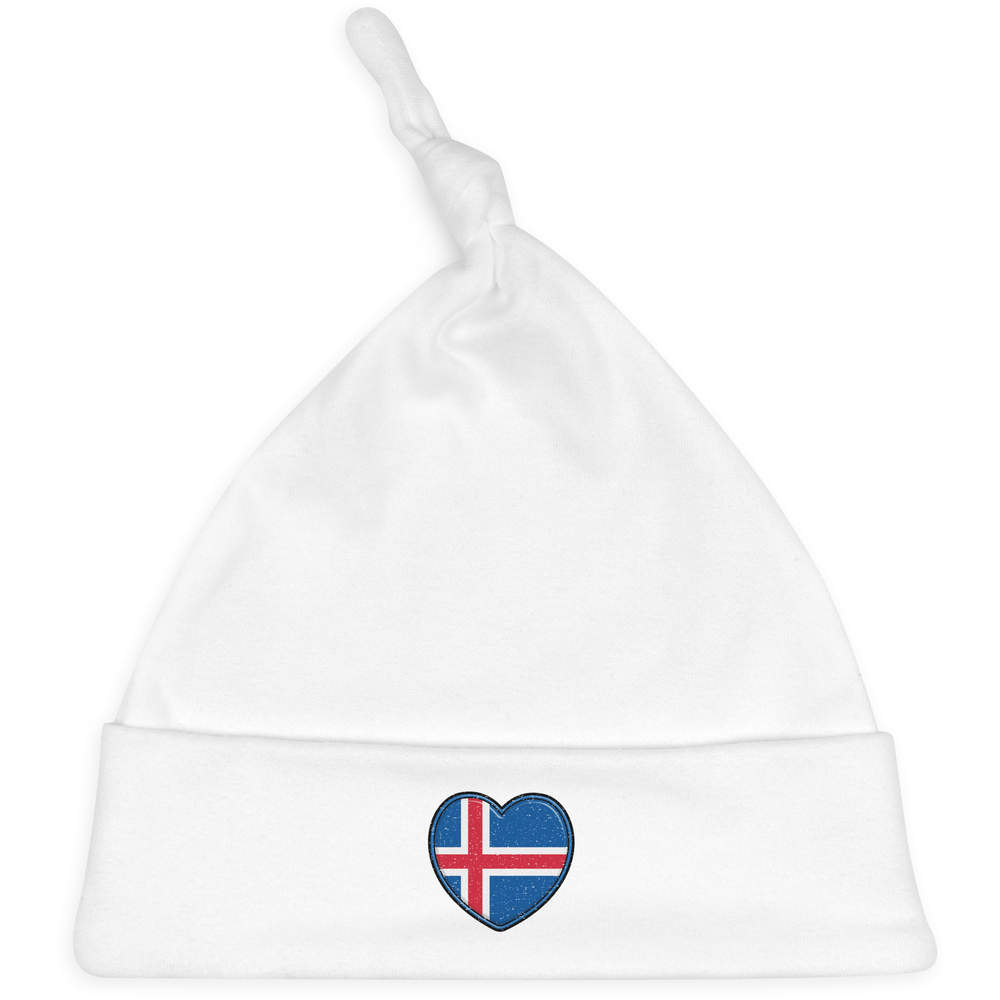 'Iceland Flag Heart' Baby Beanie Hat (BH00022698)