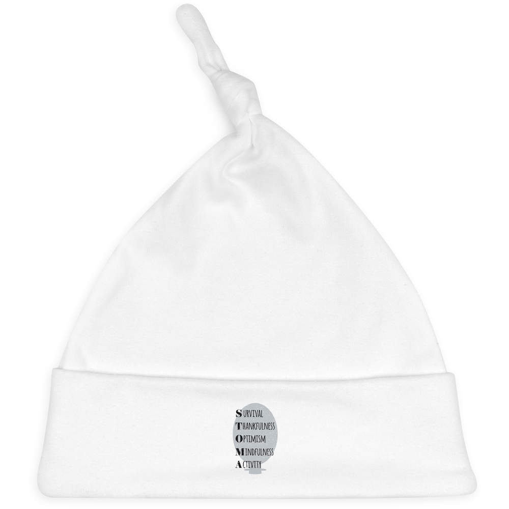 'Stoma Principles' Knotted Baby Hat - White - Soft Beanie for Newborns, Infants, Nursery Wear and Baby Gifts (BH00028375)