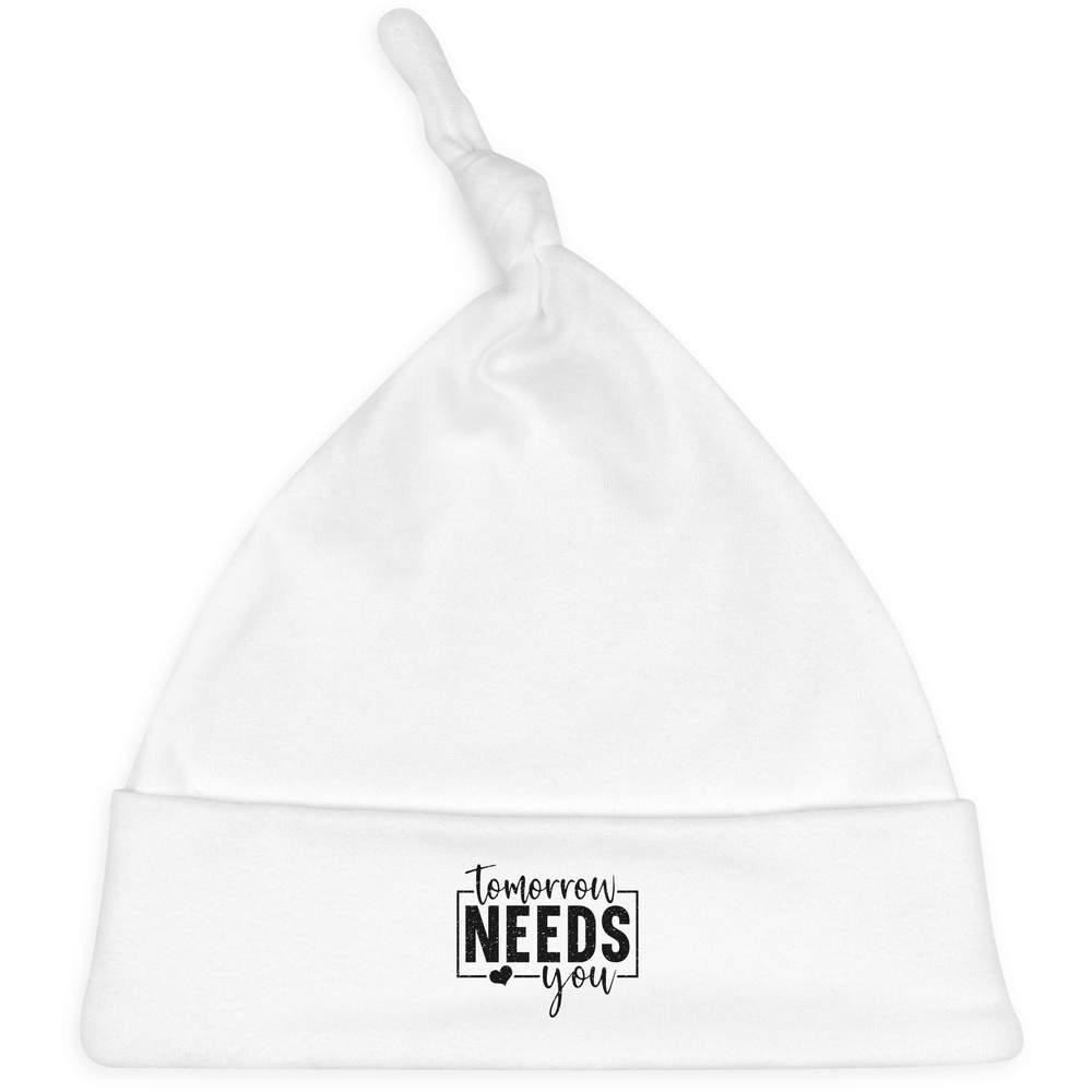 'Tomorrow Needs You Motivational Text ' Baby Beanie Hat (BH00032663)