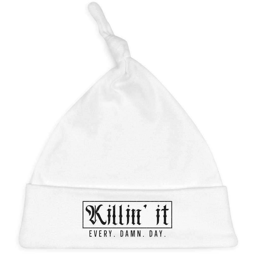 'Killing It Every Damn Day Funny Text' Baby Beanie Hat (BH00032746)