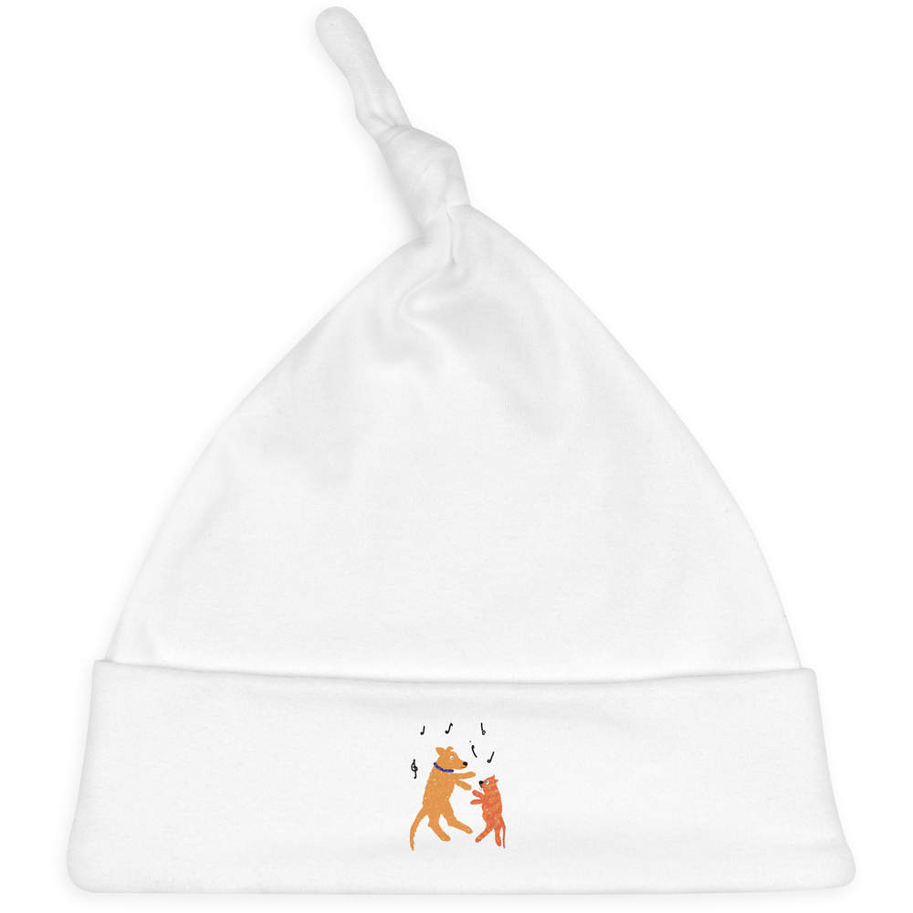 'Dancing Dog And Cat' Baby Beanie Hat (BH00032894)
