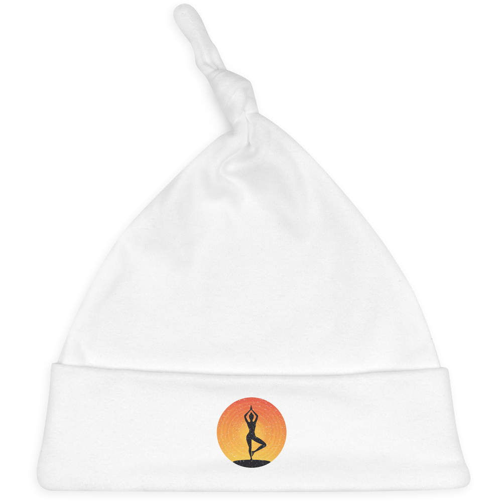 'Yoga Pose Silhouette' Baby Beanie Hat (BH00033169)