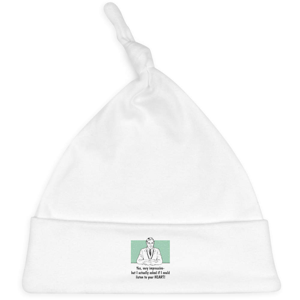 'Funny Doctor Joke' Knotted Baby Hat - White - Soft Beanie for Newborns, Infants, Nursery Wear and Baby Gifts (BH00033976)