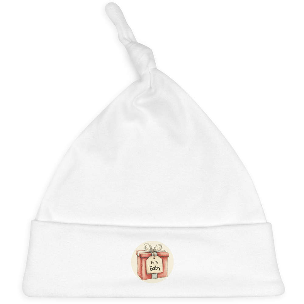 'To My Baby ' Knotted Baby Hat - White - Soft Beanie for Newborns, Infants, Nursery Wear and Baby Gifts (BH00034147)