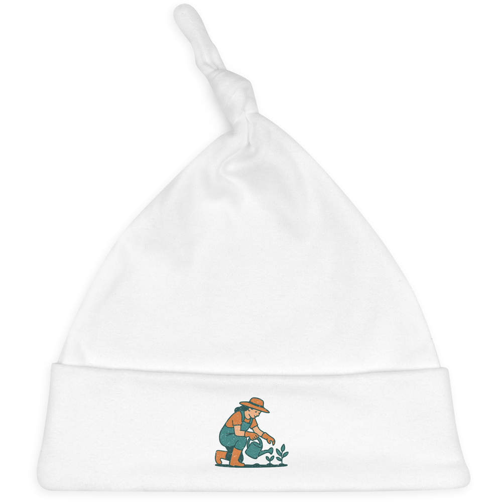 'Woman Gardening Her Plants' Baby Beanie Hat (BH00036052)
