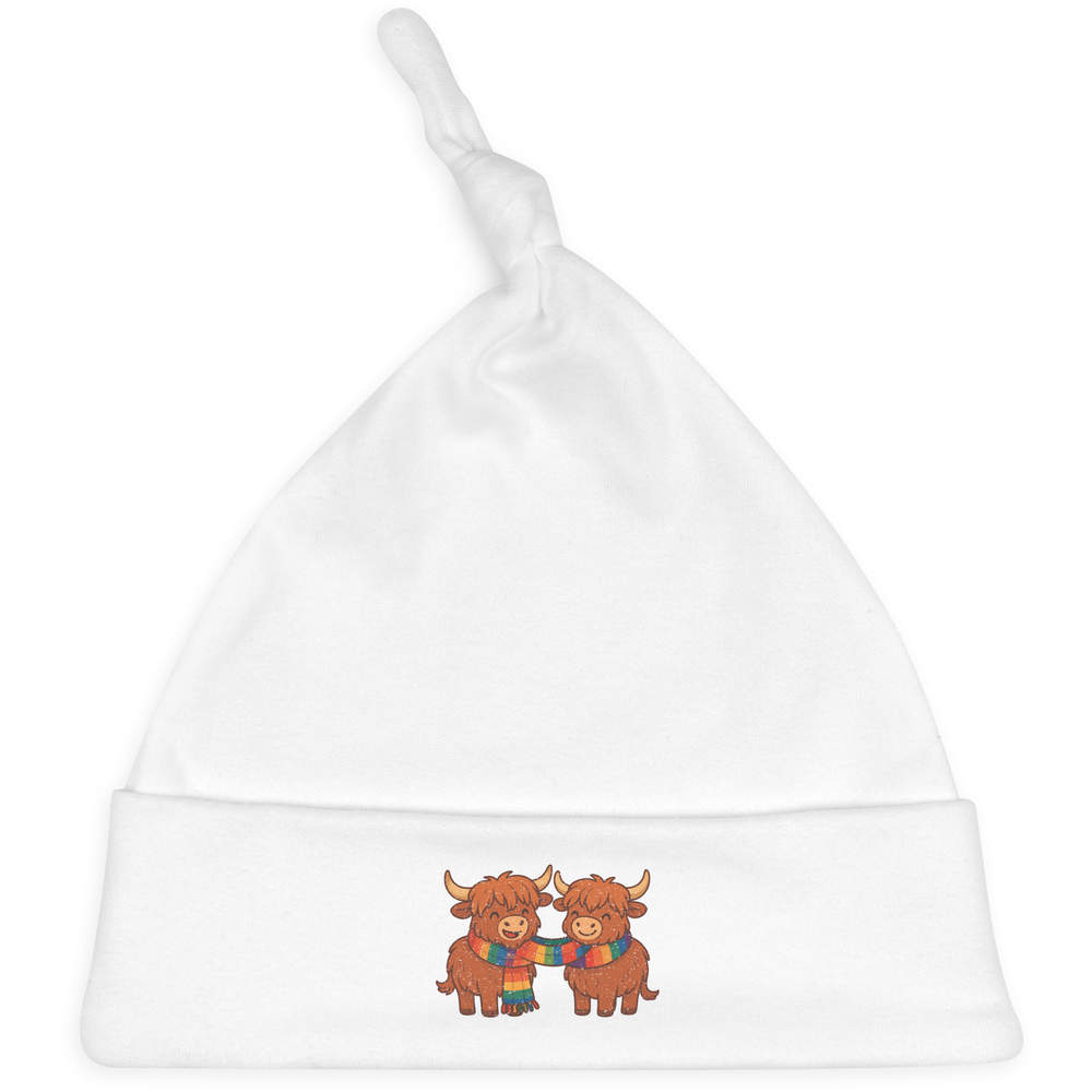 'Winter Highland Cows' Baby Beanie Hat (BH00037490)