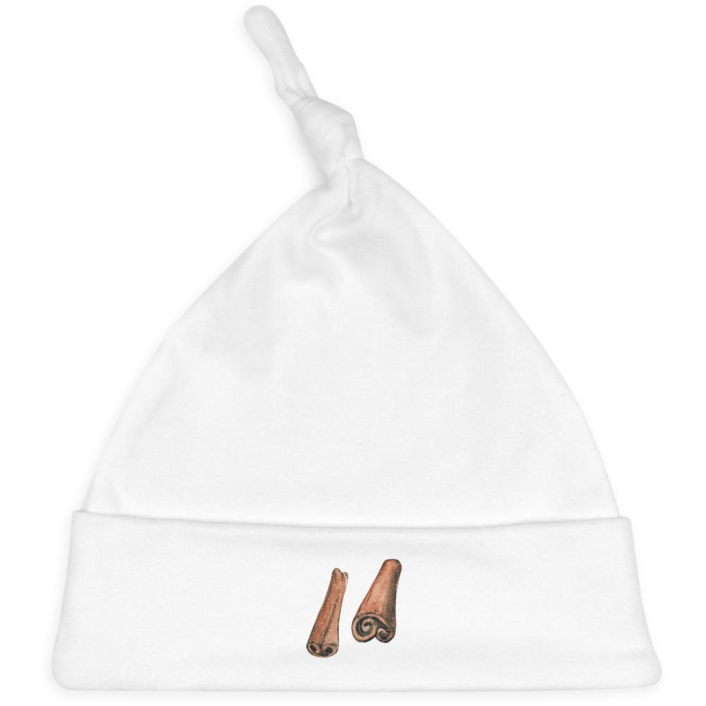 'Cinnamon Sticks' Knotted Baby Hat - White - Soft Beanie for Newborns, Infants, Nursery Wear and Baby Gifts (BH00038666)