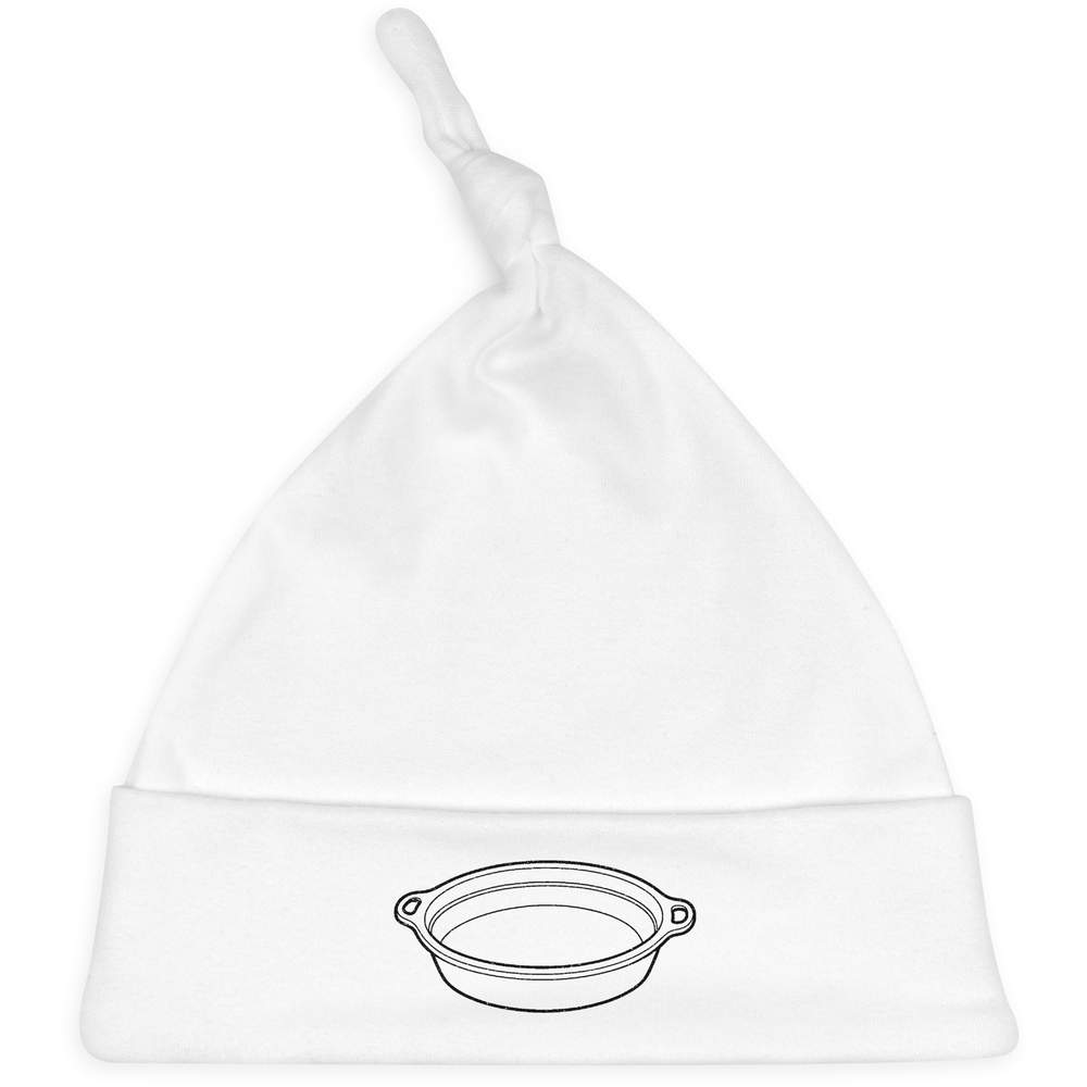 'Pie Dish' Knotted Baby Hat - White - Soft Beanie for Newborns, Infants, Nursery Wear and Baby Gifts (BH00041296)