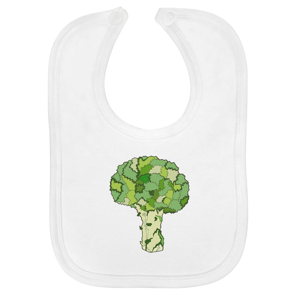 'Broccoli' Soft Cotton Baby Bib (BI00006490)