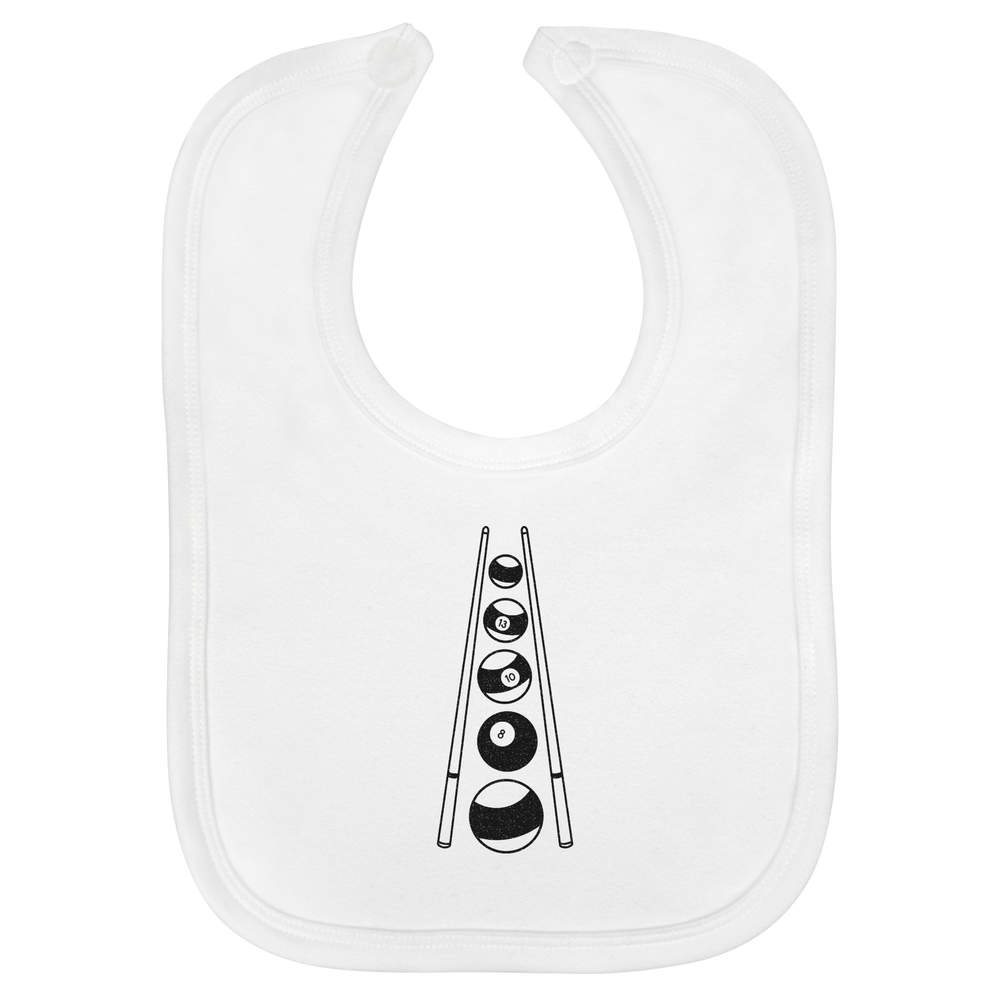 'Pool Balls & Cue' Soft Cotton Baby Bib (BI00011233)