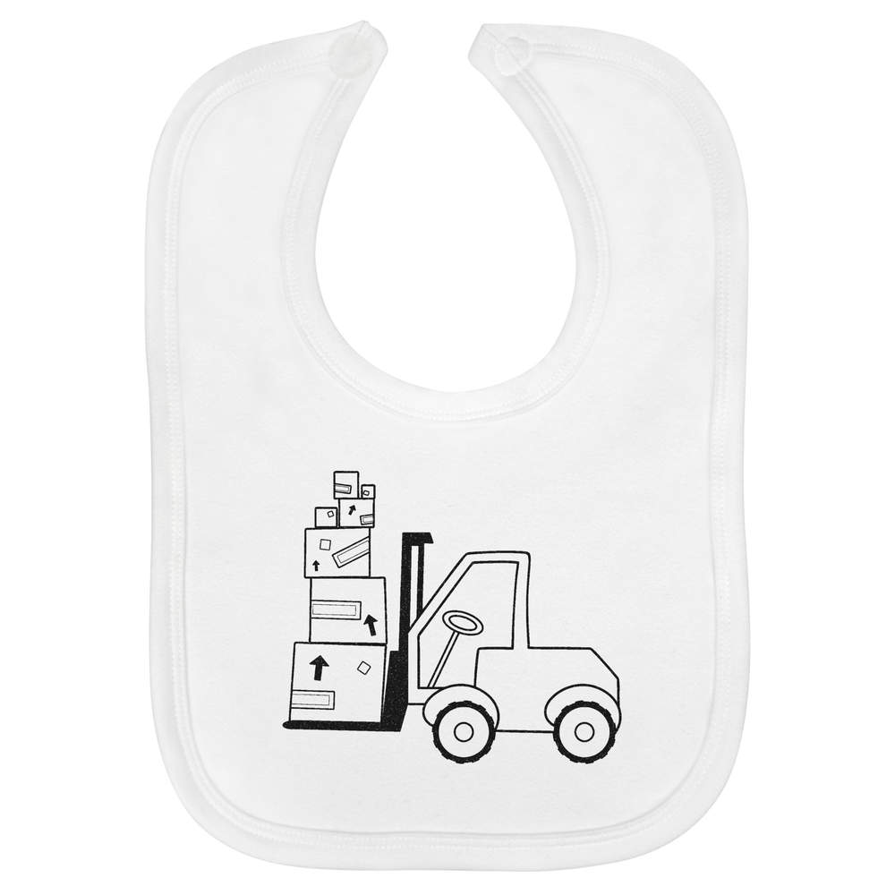 'Forklift Truck' Soft Cotton Baby Bib (BI00013609)