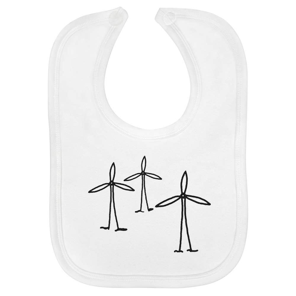 'Wind Turbines' Soft Cotton Baby Bib (BI00018962)