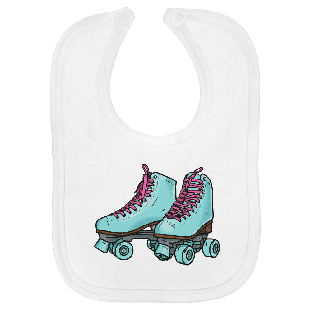 'Roller Skates' Soft Cotton Baby Bib (BI00019385)