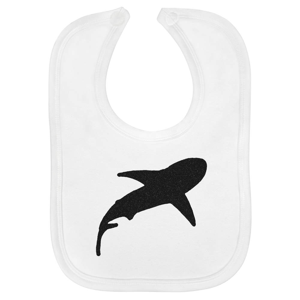 'Shark Silhouette' Soft Cotton Baby Bib (BI00020482)