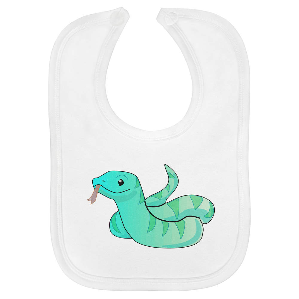 'Green Snake' Soft Cotton Baby Bib (BI00020826)