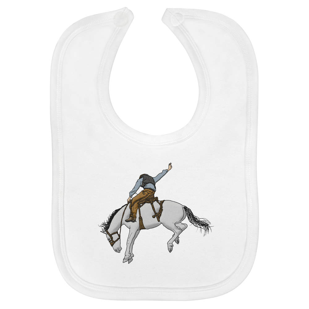 'Rodeo Cowboy & Horse' Soft Cotton Baby Bib (BI00037282)