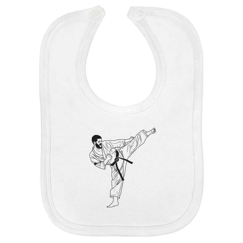 'Karate Kick' Soft Cotton Baby Bib (BI00039654)