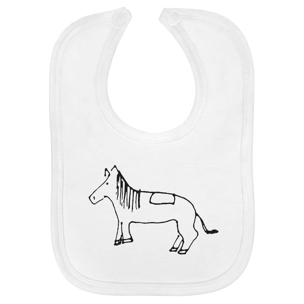 'Horse' Soft Cotton Baby Bib (BI00042480)