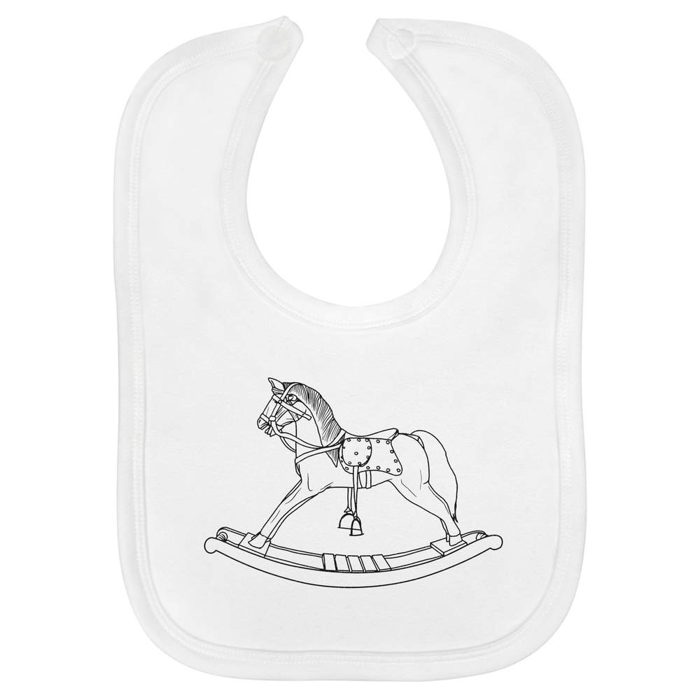 'Rocking Horse' Soft Cotton Baby Bib (BI00043064)