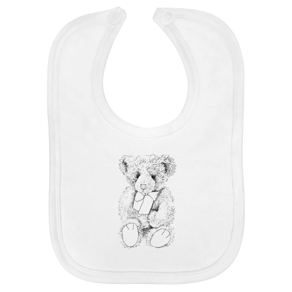 'Teddy Bear with Bow' Soft Cotton Baby Bib (BI00047741)