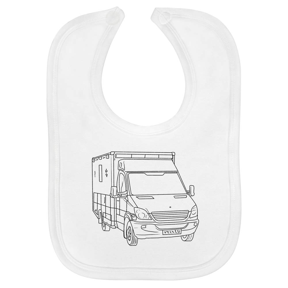 'UK Ambulance' Soft Cotton Baby Bib (BI00049590)