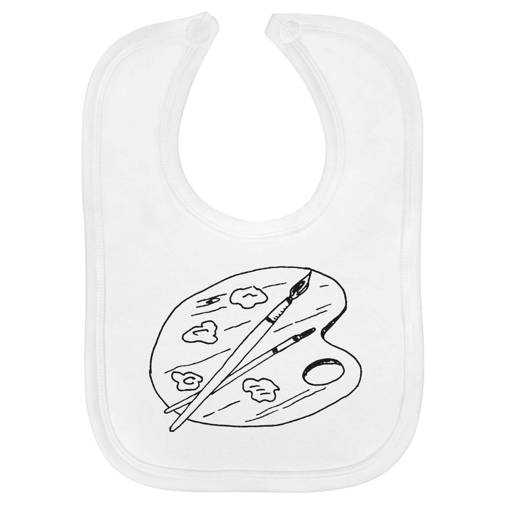 'Artists Palette & Brushes' Soft Cotton Baby Bib (BI00050348)