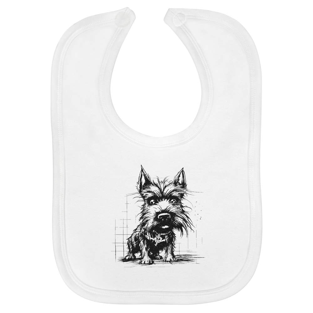 'punk Scottish terrier' Soft Cotton Baby Bib (BI00051913)