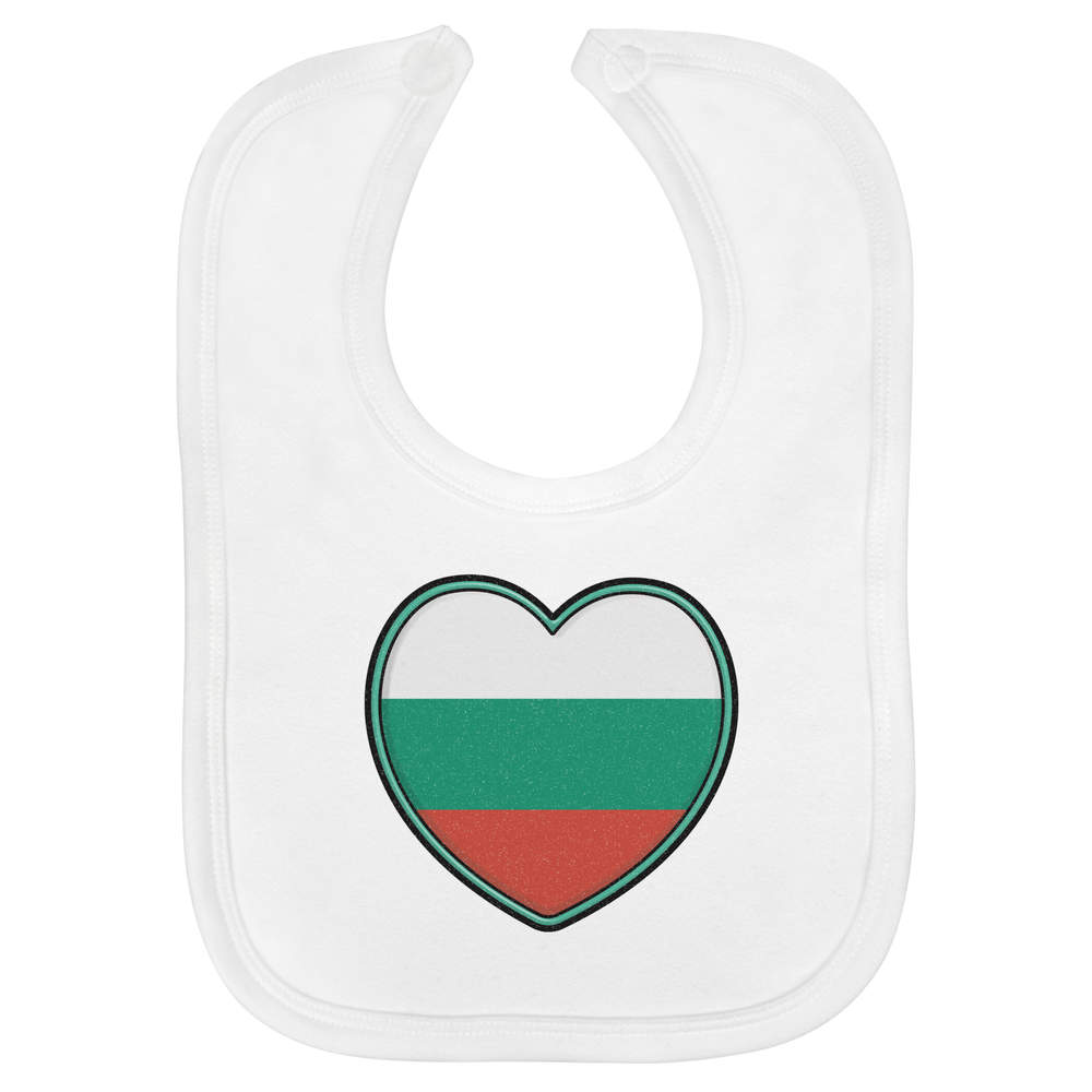 'Bulgaria Flag Heart' Soft Cotton Baby Bib (BI00053033)