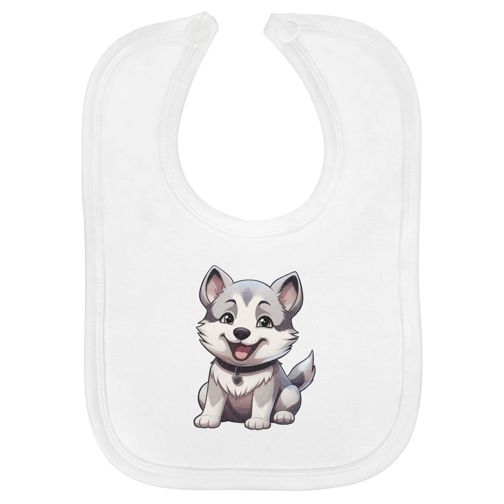 'Siberian Husky' Soft Cotton Baby Bib (BI00054739)