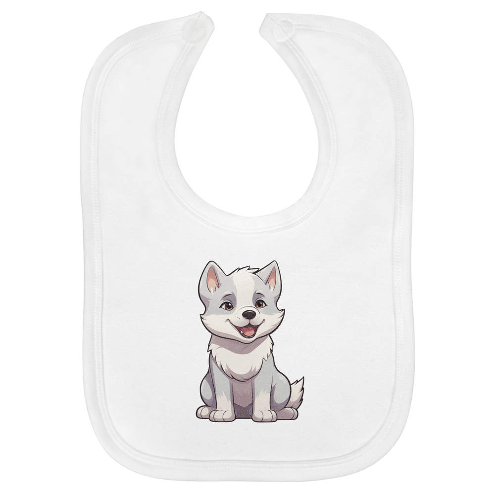 'Siberian Husky' Soft Cotton Baby Bib (BI00054740)