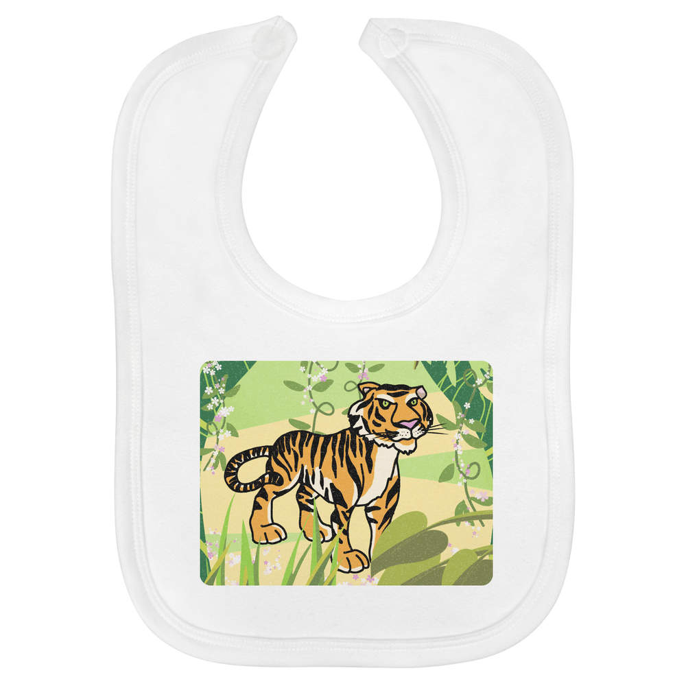 'Jungle Cat Tiger' Soft Cotton Baby Bib (BI00055213)