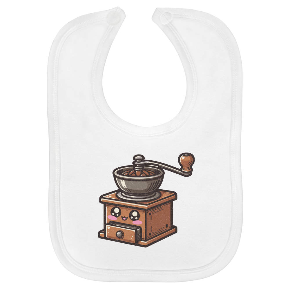 'Kawaii Coffee Grinder' Soft Cotton Baby Bib (BI00057028)
