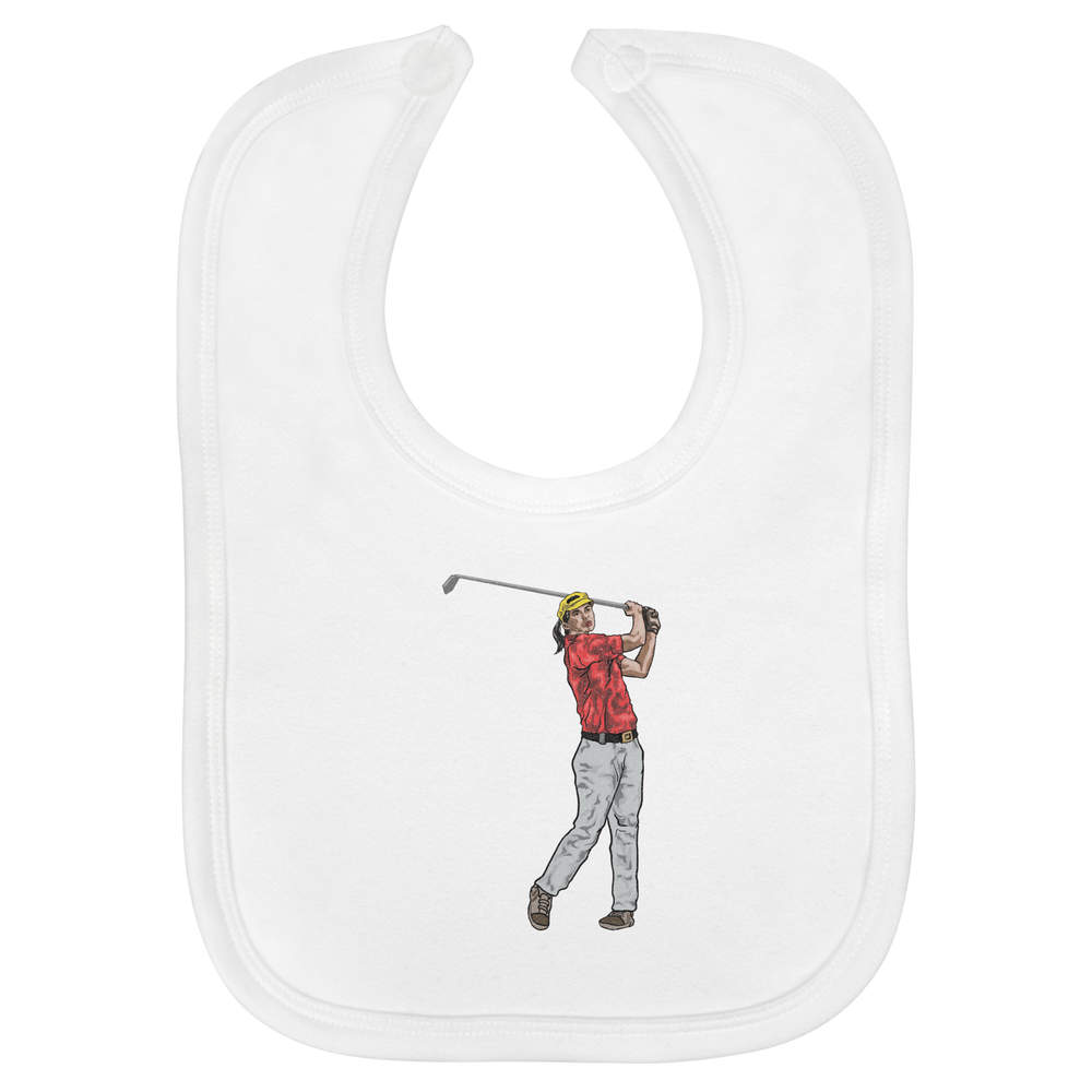 'Golf Lady' Soft Cotton Baby Bib (BI00057208)