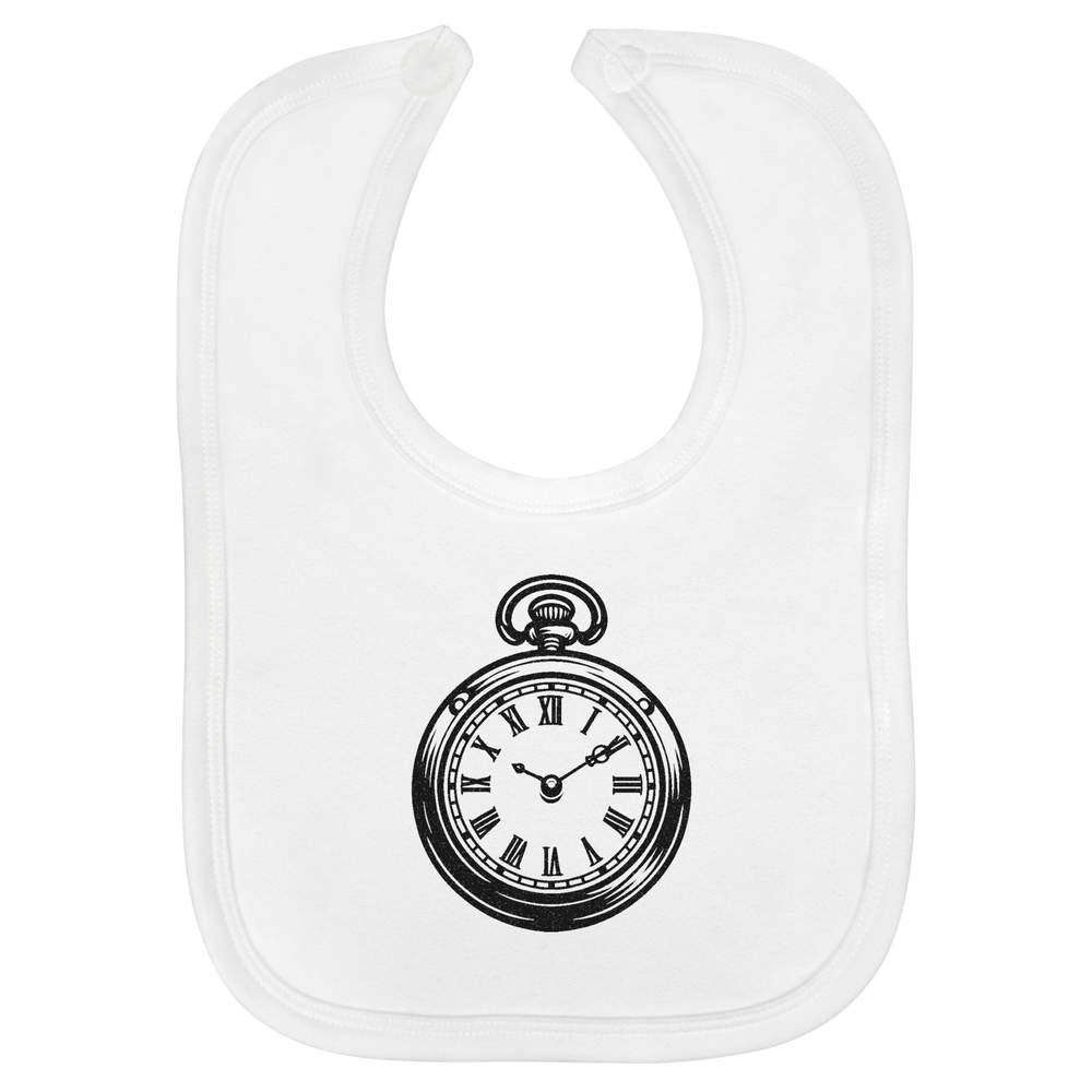 'Vintage Pocket Watch' Soft Cotton Baby Bib (BI00058251)