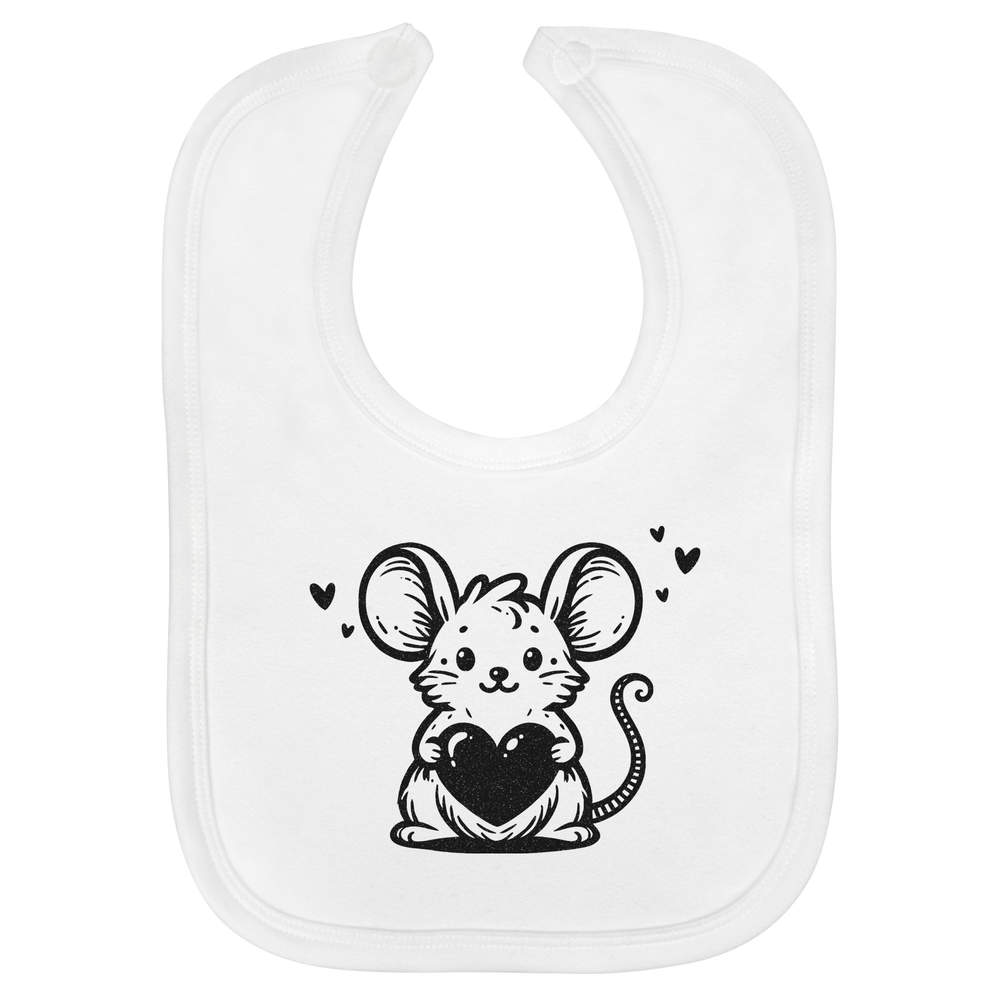 'Sweetheart Mouse' Soft Cotton Baby Bib (BI00059630)